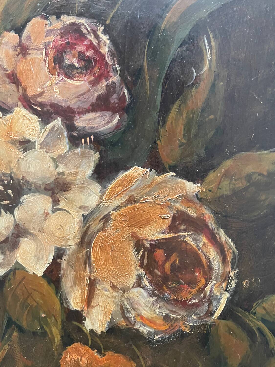 Still life painting with flowers