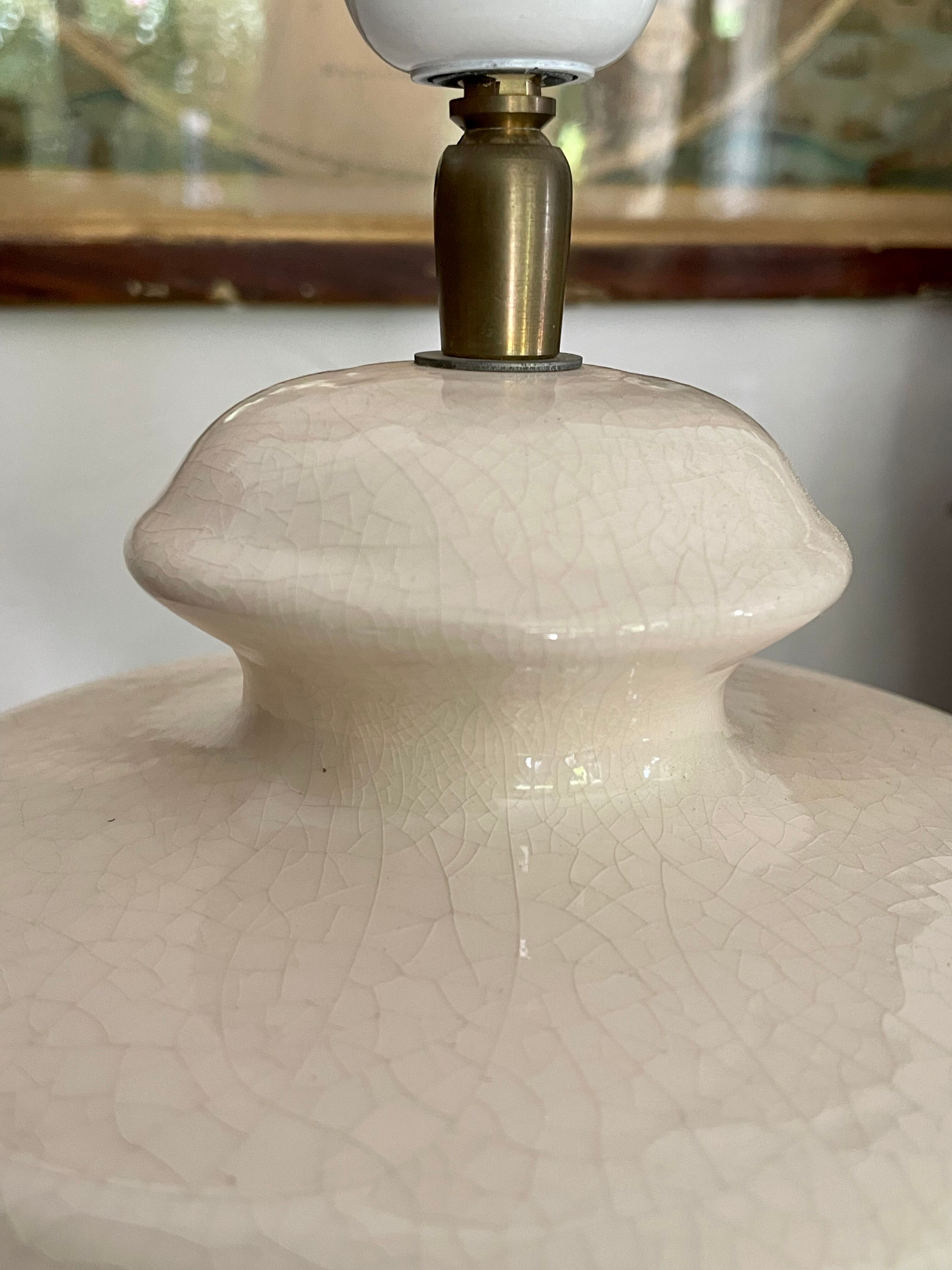 Vintage cracked ceramic lamp foot