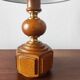 Vintage 70s salon lamp made of turned and sculpted oak wood.