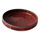 Red enamelled ceramic bowl emptier by Alain Déjardin