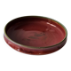 Red enamelled ceramic bowl emptier by Alain Déjardin