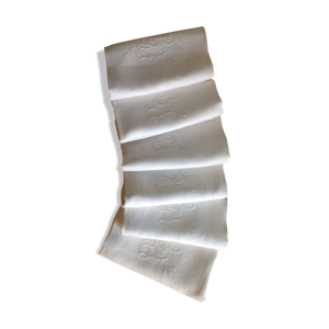 set de 6 serviettes coton