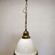 Brass and opaline hanging lamp