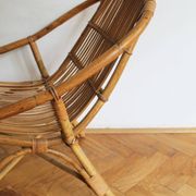 1960's Set of Four Rattan Armchairs and Side Table by Jaroslav Prochazka for ULUV