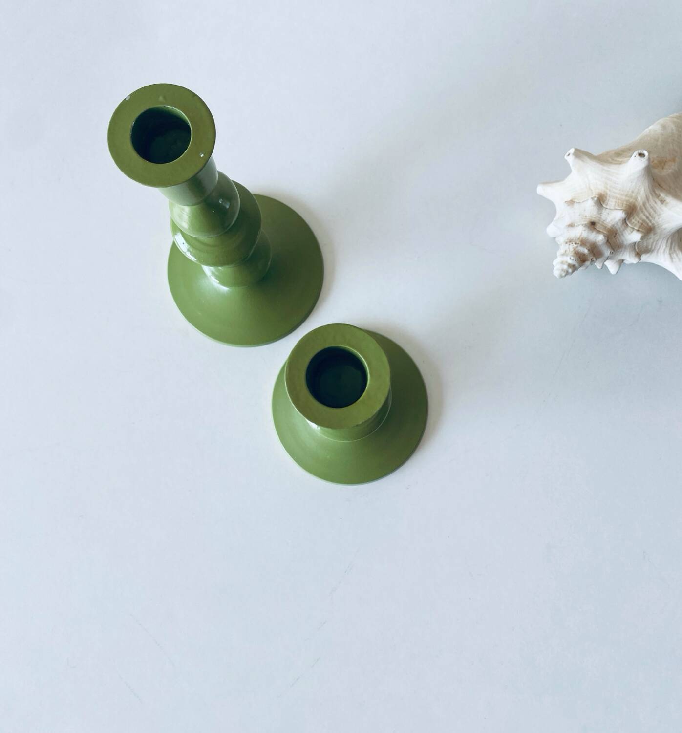 Pair of metal candlesticks