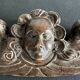 Ancient fronton cherub angel in carved wood 18th-19th century