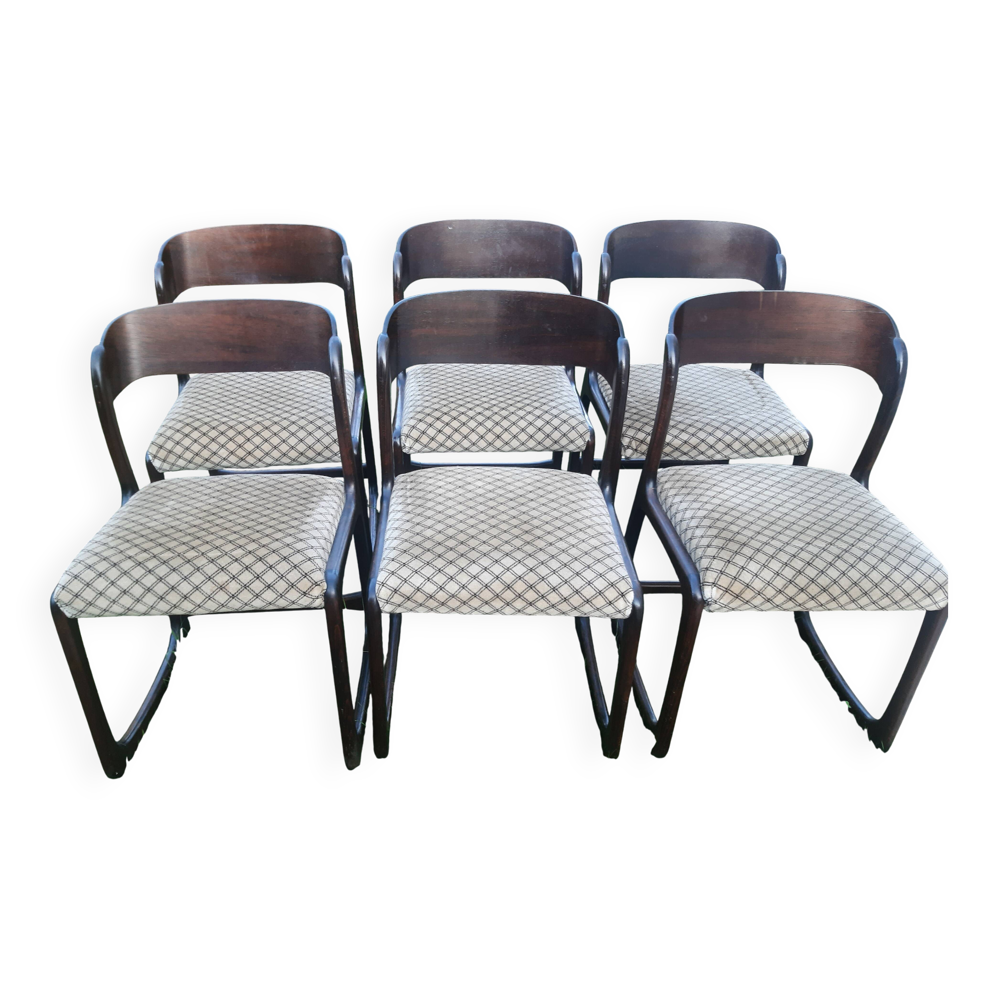 lot of 6 Baumann sled chairs