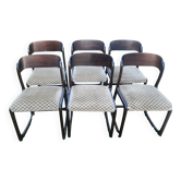 lot 6 chaises Baumann traineau