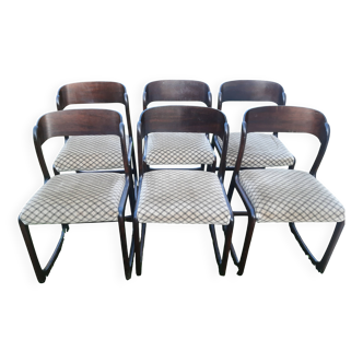 lot of 6 Baumann sled chairs
