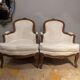 Paire de fauteuils bergères Louis XV
