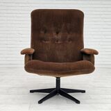 Années 1970, chaise pivotante scandinave vintage, velours, état d'origine.
