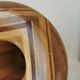 Vase vintage en bois artisanal : sculpture unique tournée sur bois, fleurs séchées