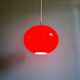 Grande suspension Space Age en opaline rouge, années 1960-70