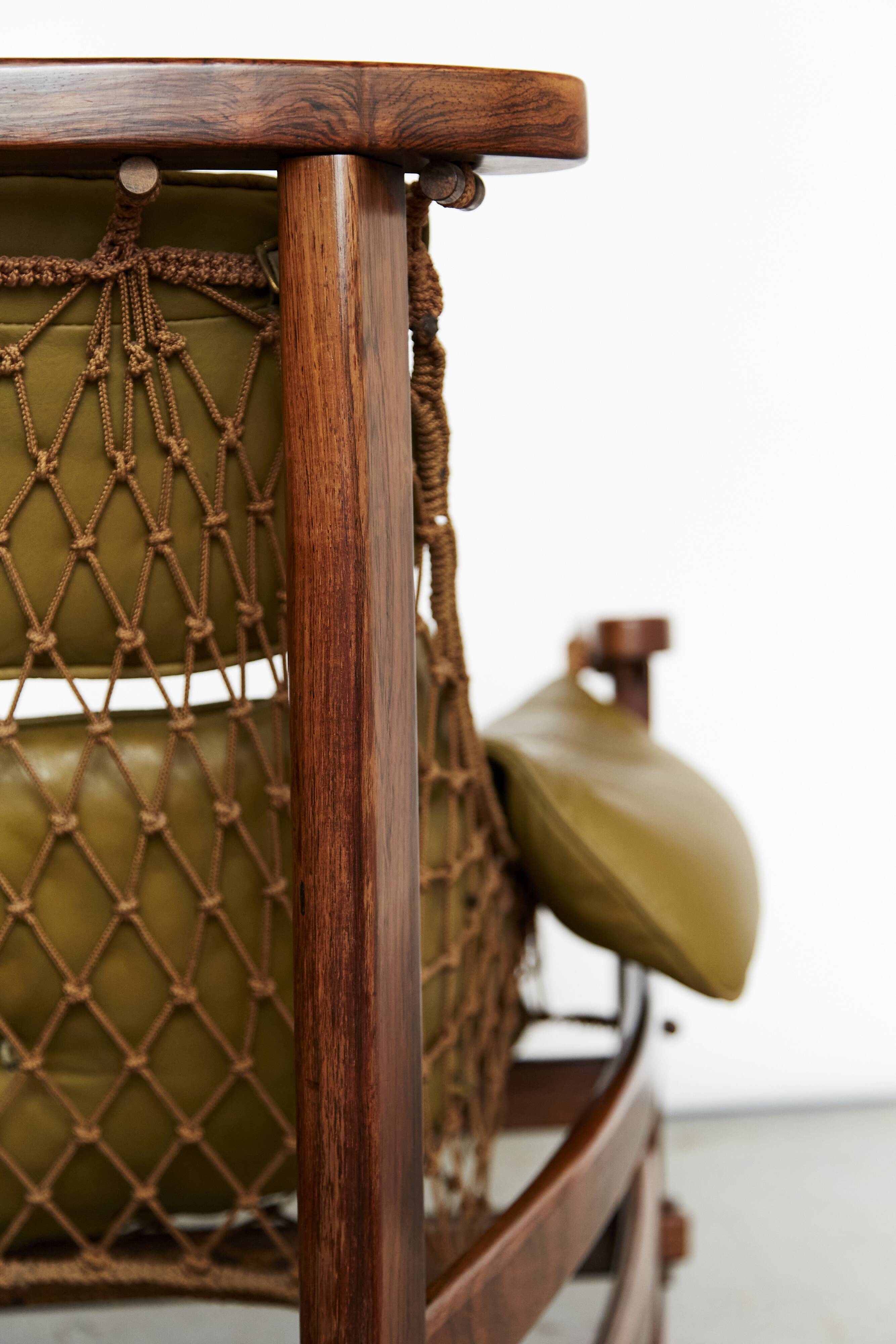 Jean Gillon "Jangada" Lounge Chair & Ottoman for Italma Wood Art, 1968