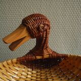 vintage wicker duck basket rattan basket