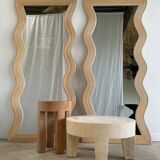 Zigzag rattan foot mirror H:182cm