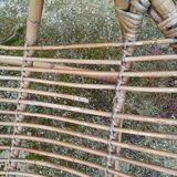Rattan armchair with armrest