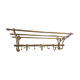 Wall-mounted coat rack with brass hat rack