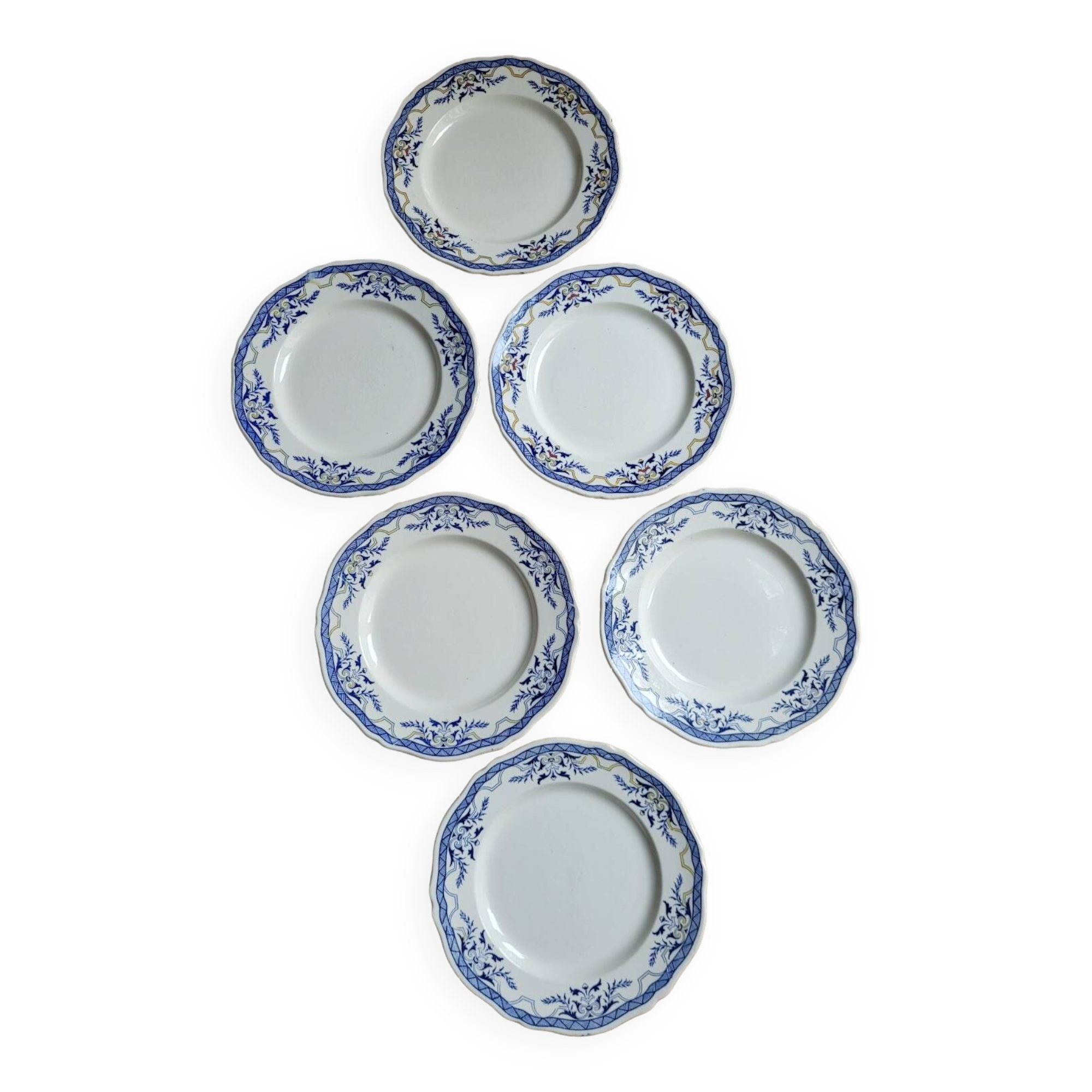 Set of 6 Villeray de Luneville dessert plates