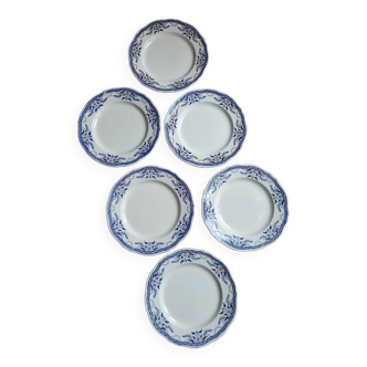 Set of 6 Villeray de Luneville dessert plates