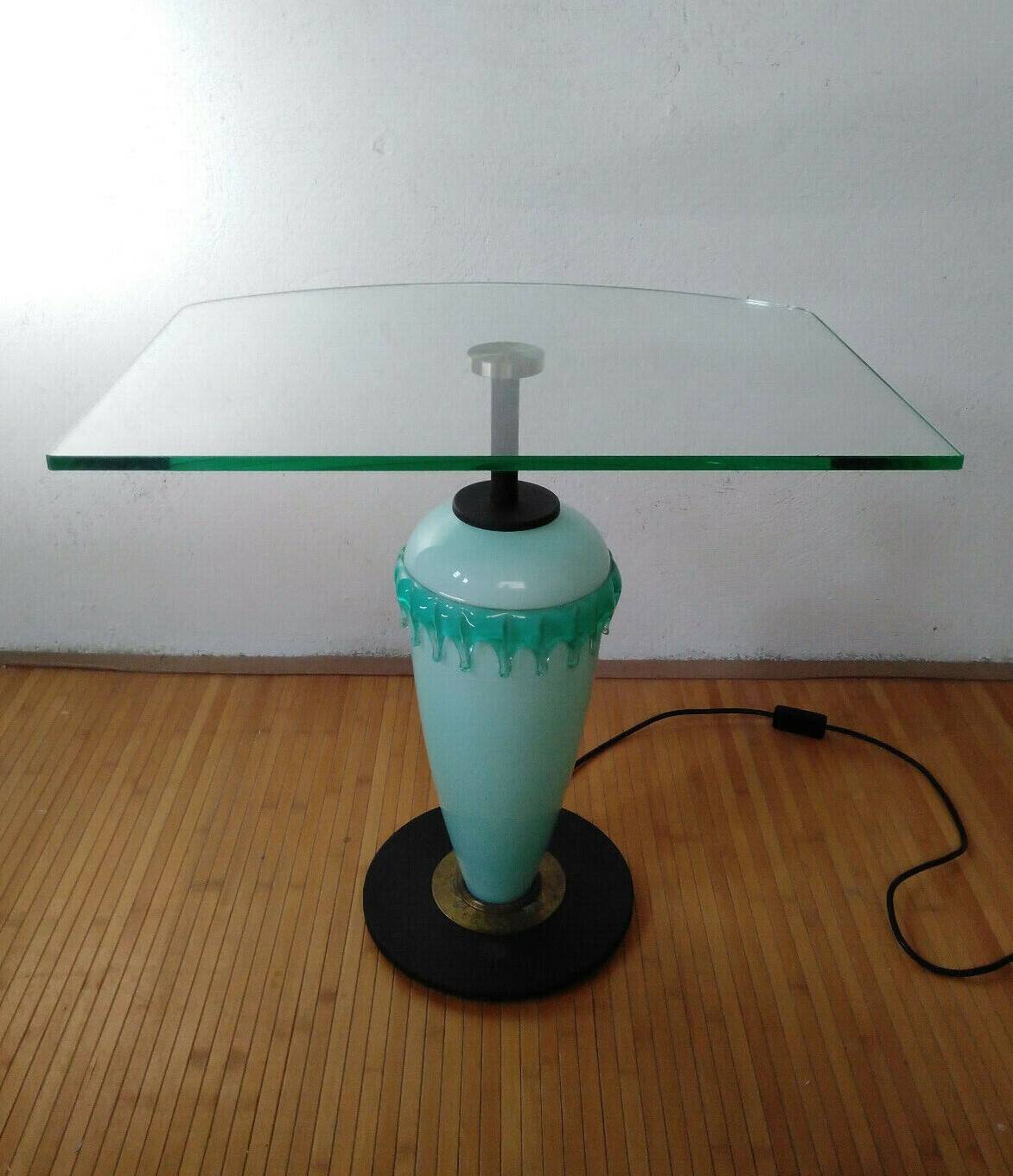 Lampe guéridon en verre de Murano Italie