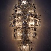 Large Crystal Glass Flush Mount from Kinkeldey, Germany, 1970s