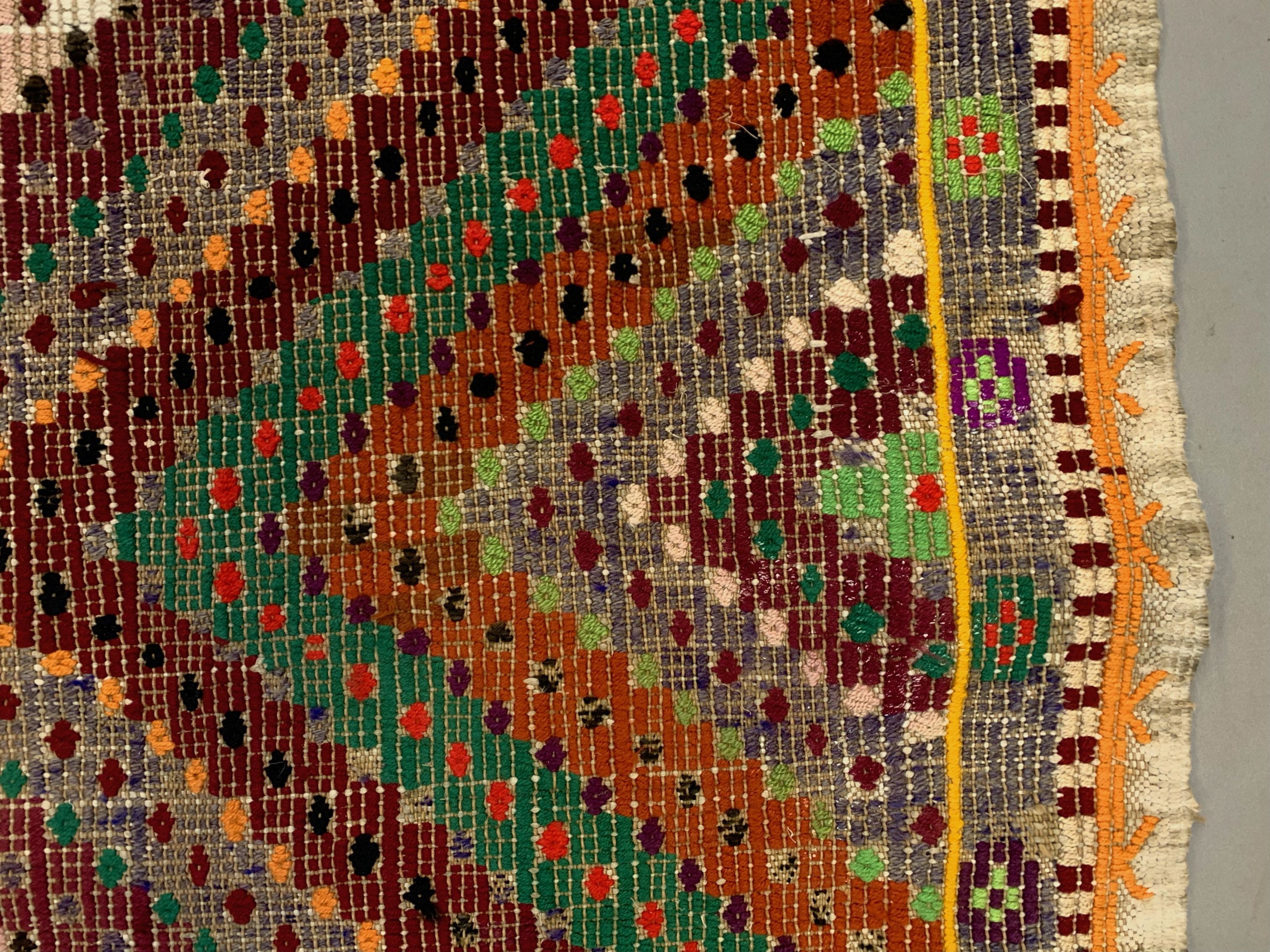 Large Vintage Turkish Kilim Rug 330x193 cm Wool Jajim Kelim