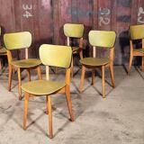 Lot of 6 chairs compass feet 1970