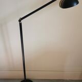 Lampadaire en aluminium noir et doré années 80