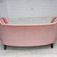 1970s, Danish 2-seater curved sofa, original salmon pink furniture velour.