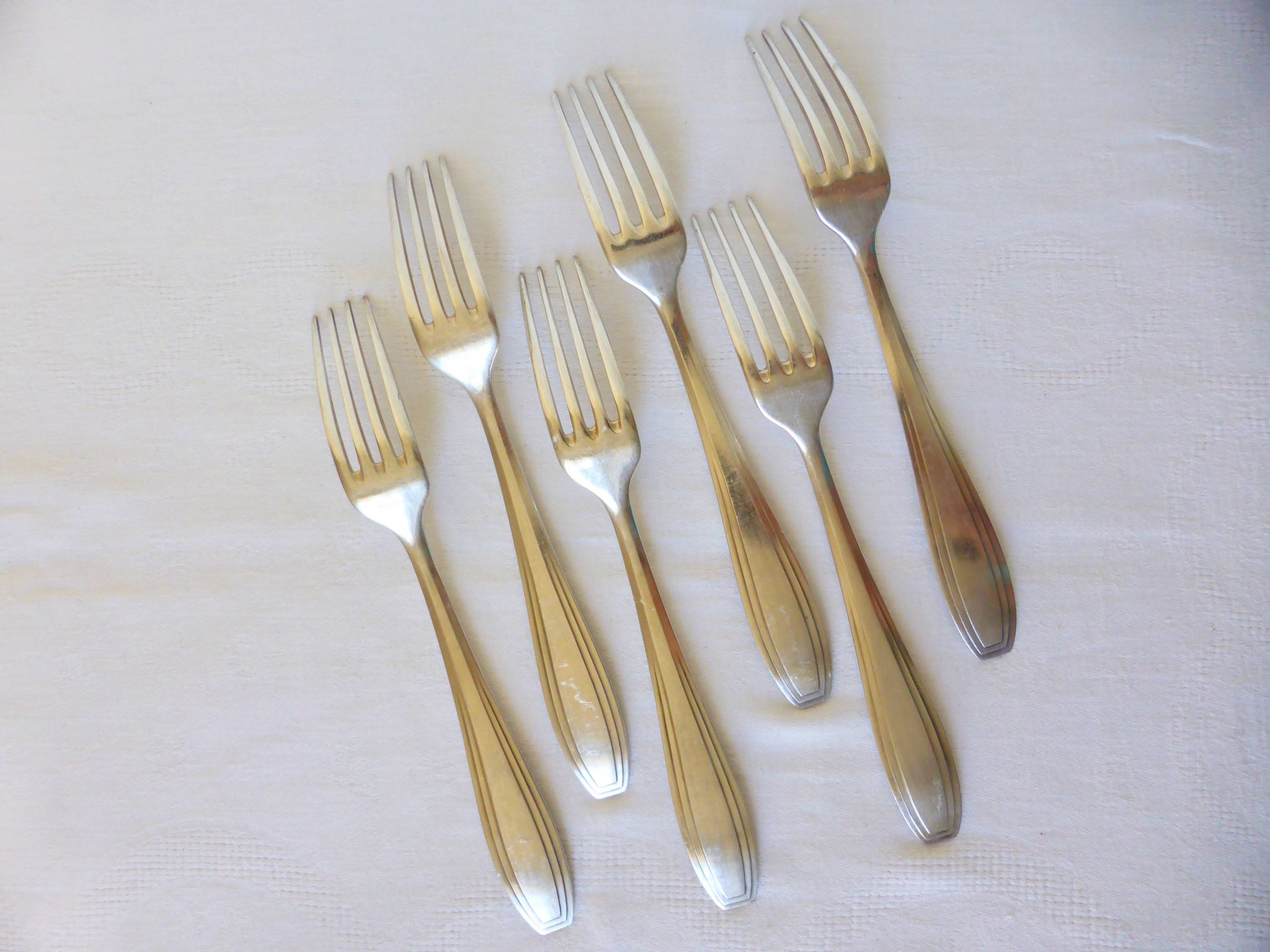 6 fourchettes Apollo en métal argenté poinçonnées 2106245