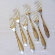 6 fourchettes Apollo en métal argenté poinçonnées 2106245