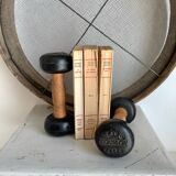 Paire d’haltères en bois et fonte