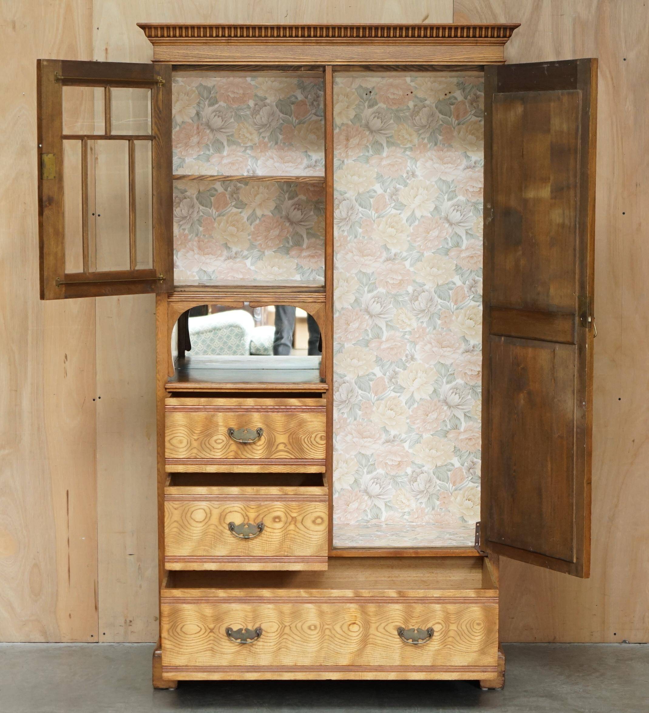 Compactum wardrobe Liberty tiger oak Art Deco style