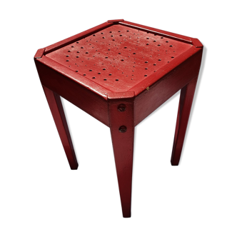 Tabouret bois rouge Luterma