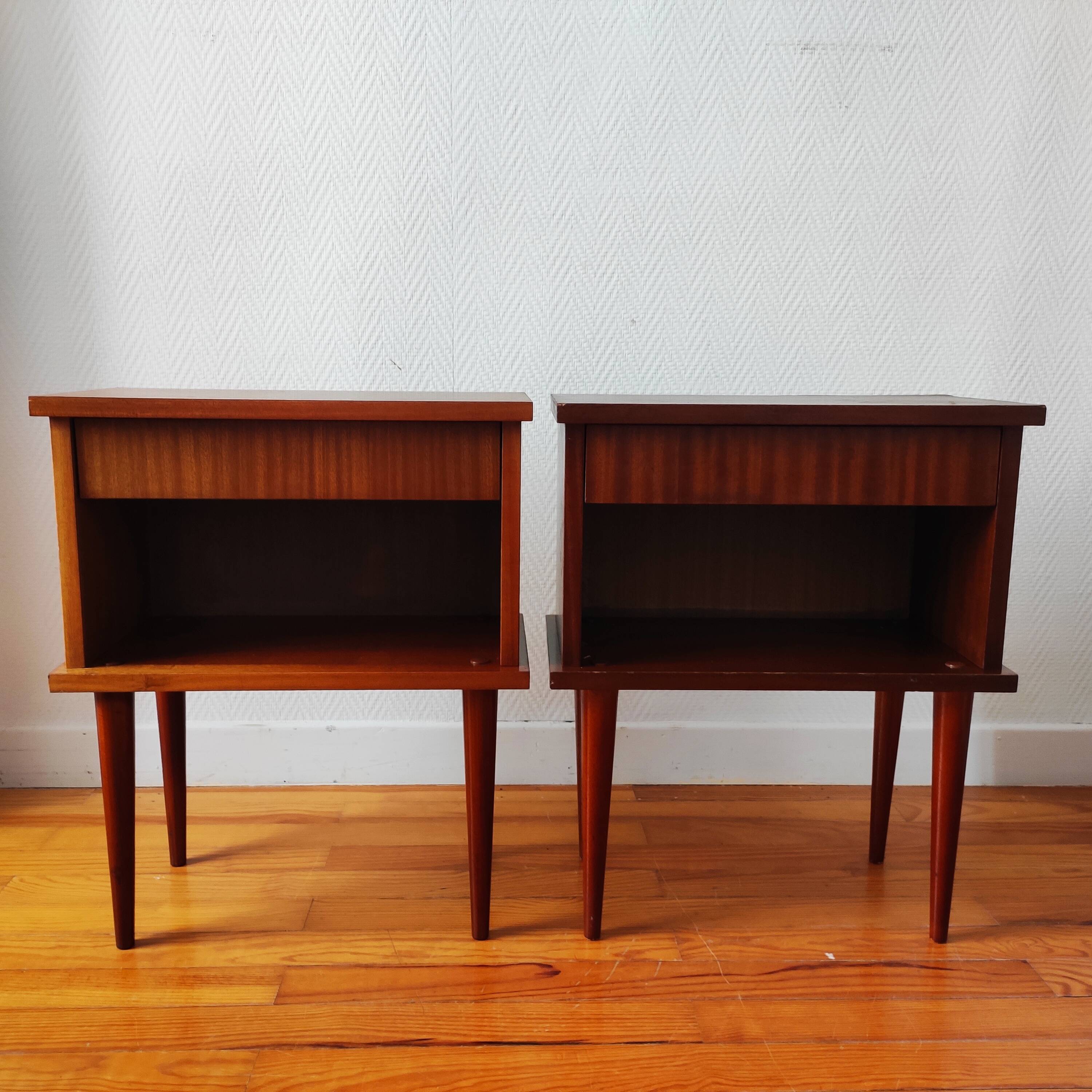 Pair of Scandinavian style bedside tables from the 1970s