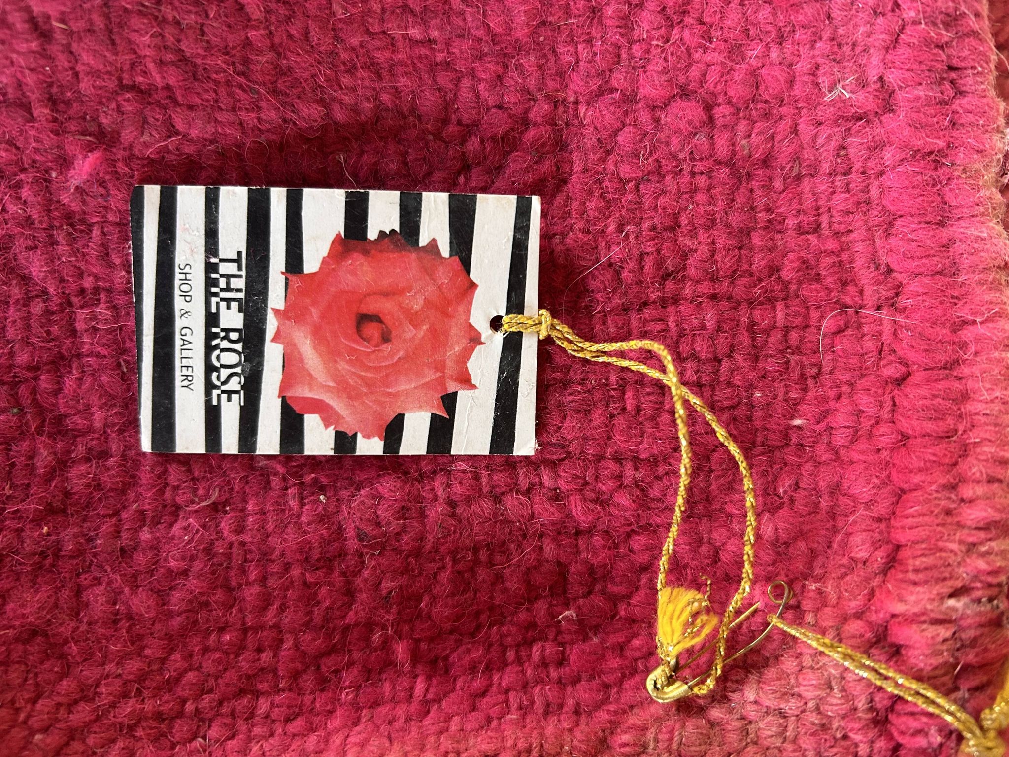 Large vintage pink wool rug