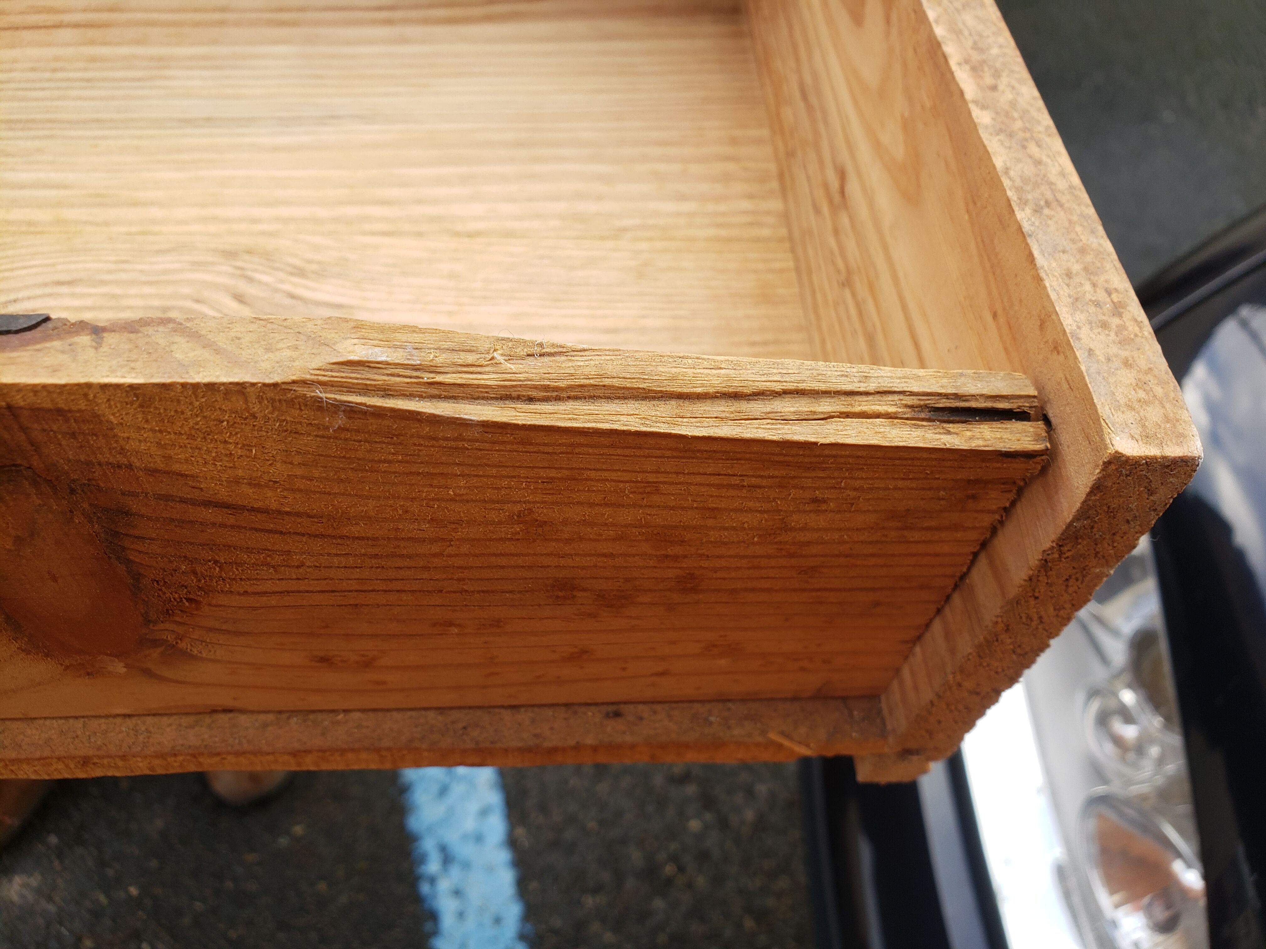 Deep turquoise and wood vintage dresser