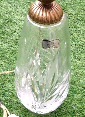 Pied de lampe grand modèle cristal véritable taillé main années 1960