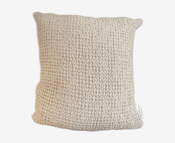 Coussin Gaufré beige clair