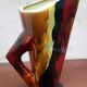 Cubist pitcher vase, Limoges enamels, 1950s