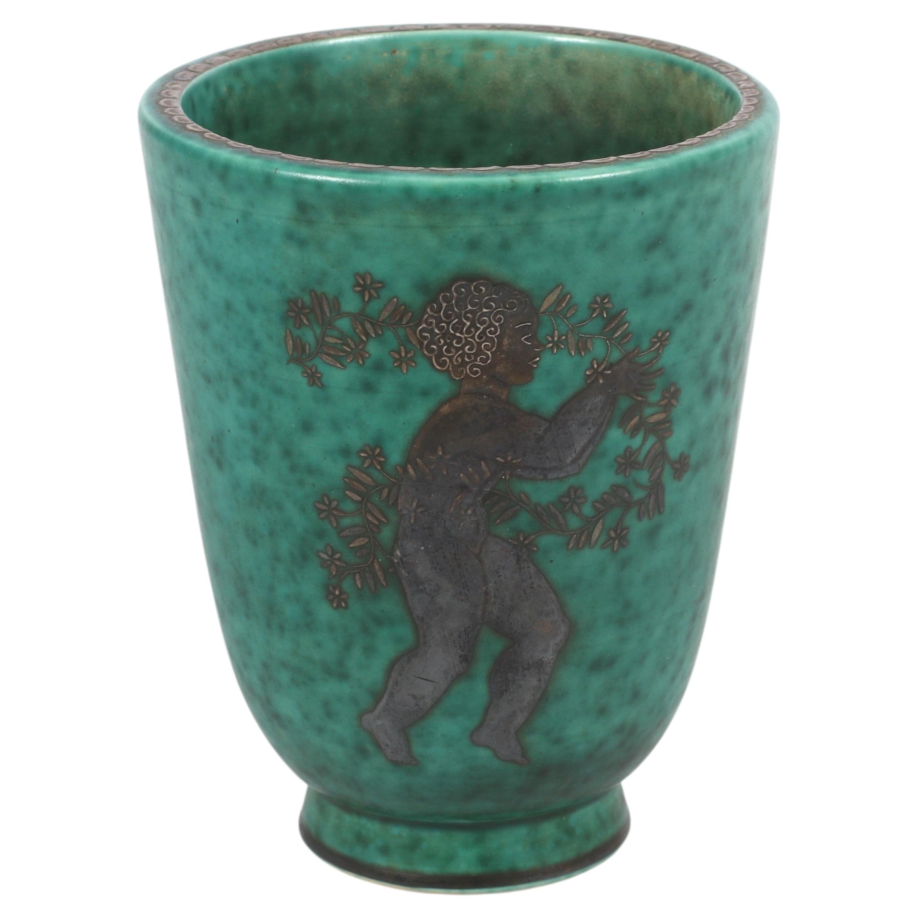 Vase Wilhelm Kage 'argenta' pour Gustavsberg Suède 1950