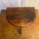 Antique milking stool tripod wood half moon seat vintage