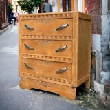 Commode art déco 1930 en bois brut