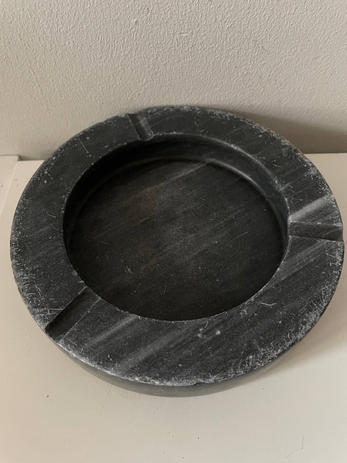 Dark Gray Black Marble Ashtray