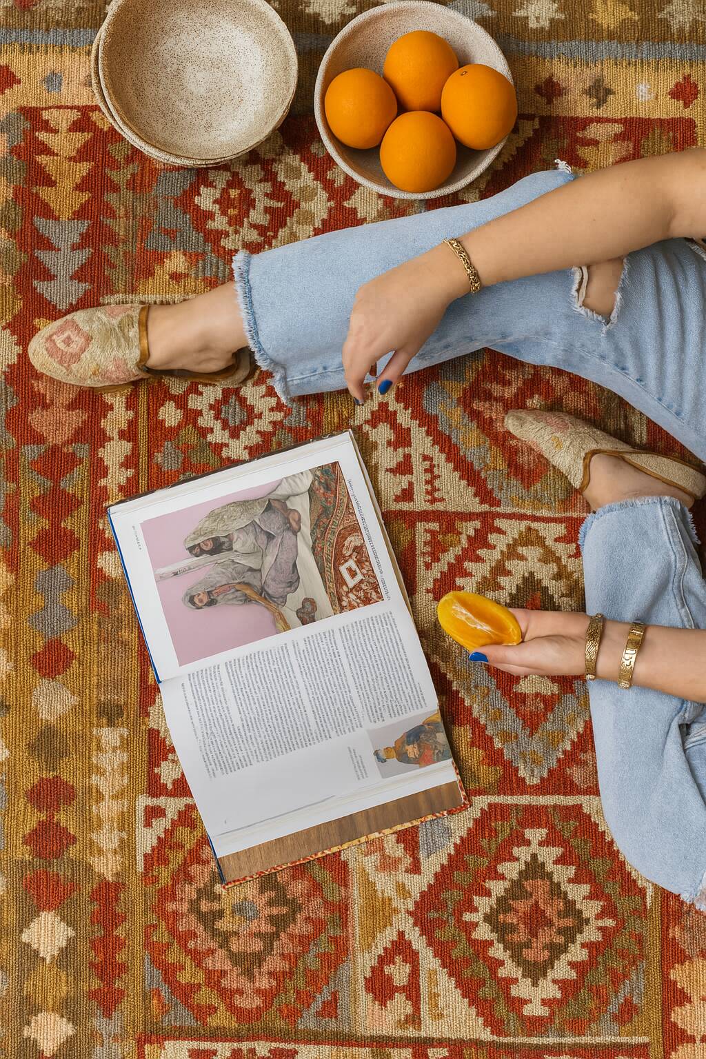 Geometric Kilim Oriental Rug, Wool Rustic Flatwoven Carpet 249x195cm