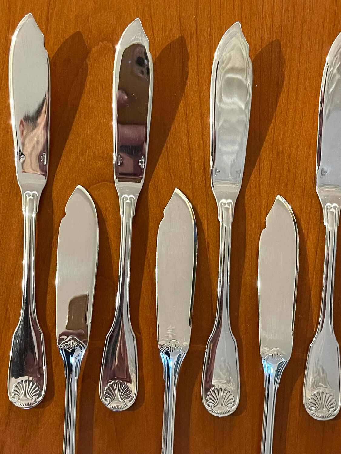 Christofle Vendome shell, fish cutlery and serving cutlery