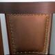 Chaise de bureau rotative nautique antique en teck, fer et cuir