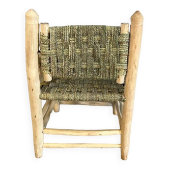 Beldi armchair in eucalyptus and doum
