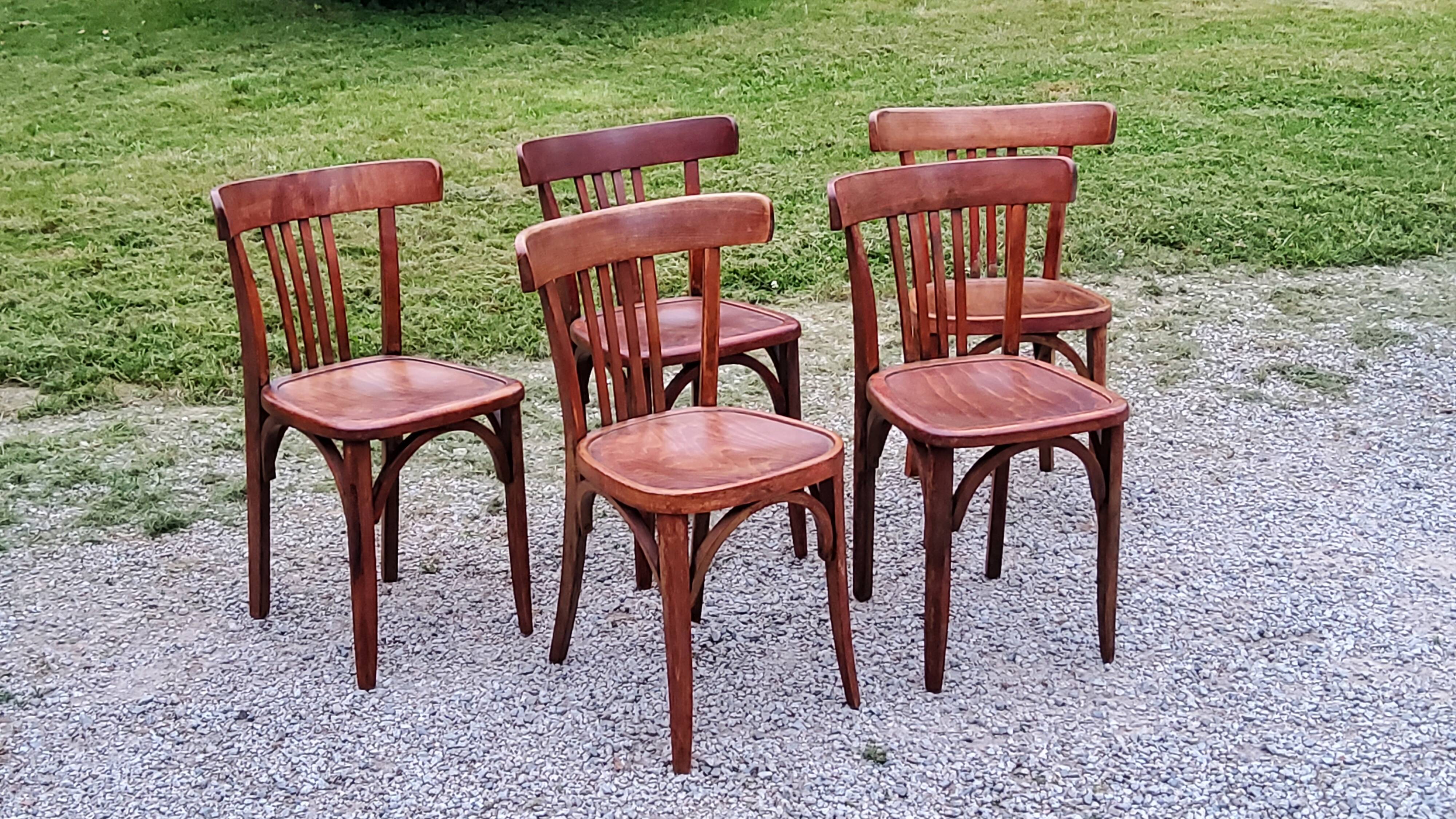 Set of 5 Stella bistro chairs from the 50s